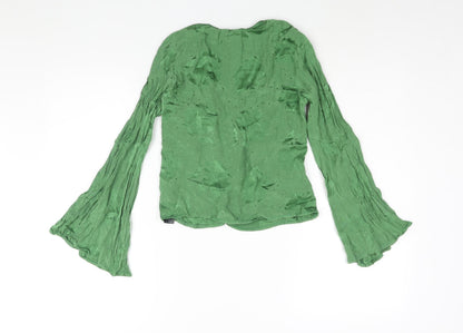 Womens UK Size 8 Topshop Green Basic Blouse