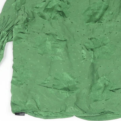 Womens UK Size 8 Topshop Green Basic Blouse