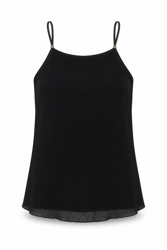 Womens UK Size 8 New Look Black Camisole Blouse
