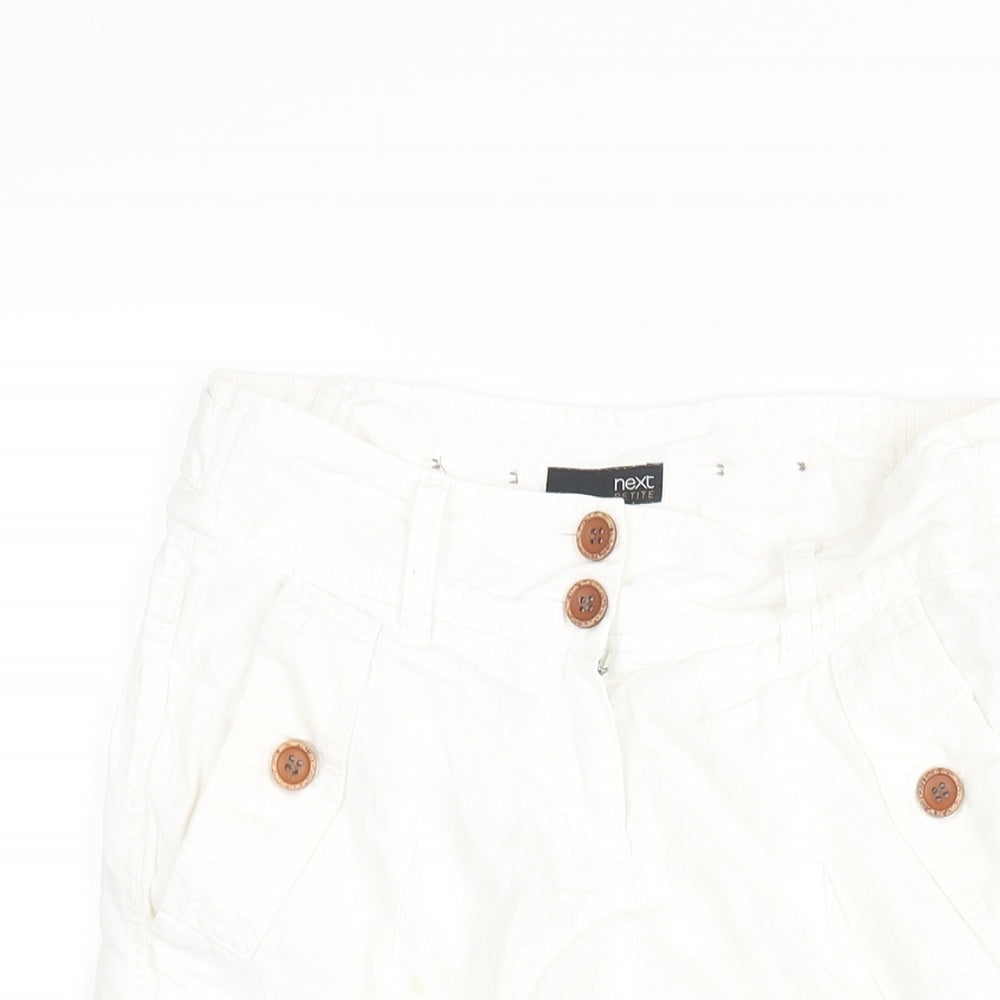 Womens UK Size 6 NEXT Regular Fit Cargo White Trousers