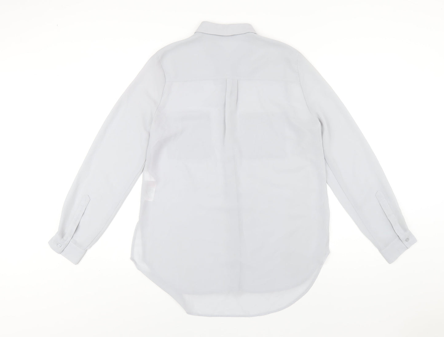 Womens UK Size 12 New Look Grey Basic Button-Up