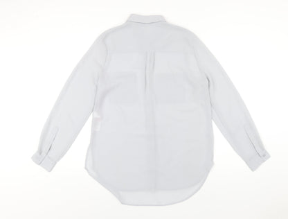 Womens UK Size 12 New Look Grey Basic Button-Up
