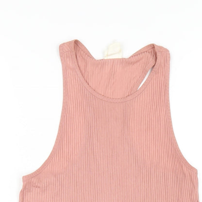 H&M Womens Pink Polyester Basic Tank Size XS Round Neck Pullover