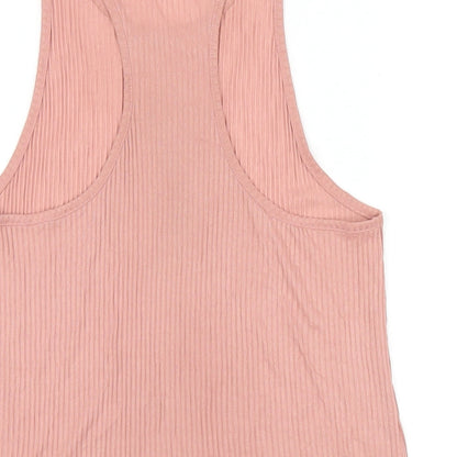 H&M Womens Pink Polyester Basic Tank Size XS Round Neck Pullover