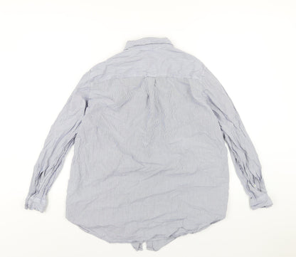Womens UK Size 10 H&M Blue Basic Button-Up