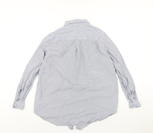 Womens UK Size 10 H&M Blue Basic Button-Up