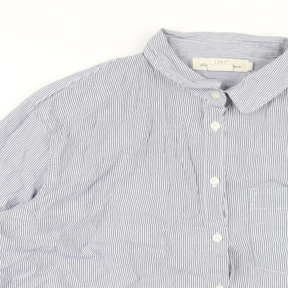 Womens UK Size 10 H&M Blue Basic Button-Up