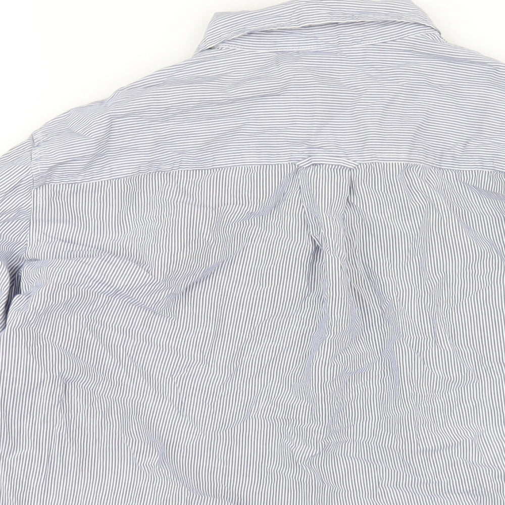 Womens UK Size 10 H&M Blue Basic Button-Up