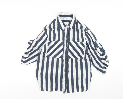 Womens UK Size 6 NEXT Blue Basic Button-Up