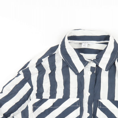 Womens UK Size 6 NEXT Blue Basic Button-Up