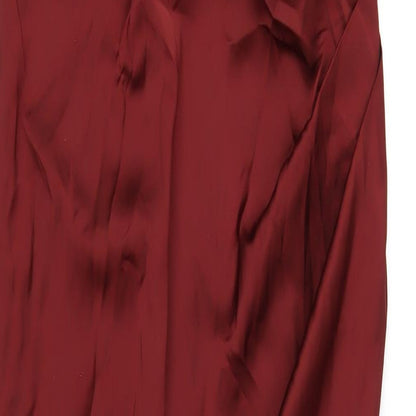 PRETTYLITTLETHING Womens Red Polyester Maxi Size 12 Off the Shoulder Zip