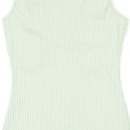 PRETTYLITTLETHING Womens Green Polyester Bodycon Size 12 Mock Neck Pullover