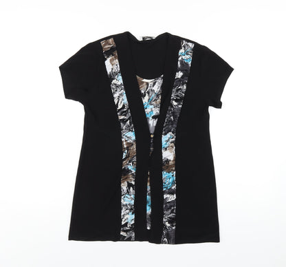Womens UK Size 12 Anne Smith Black Basic T-Shirt