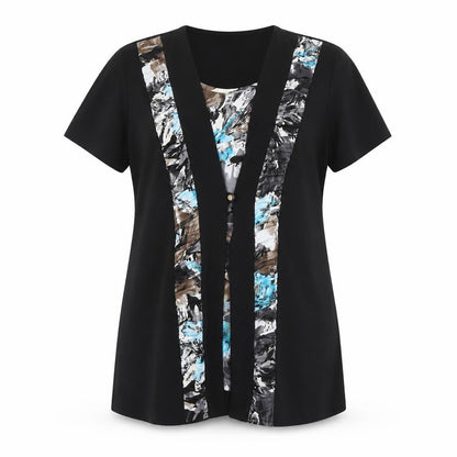 Womens UK Size 12 Anne Smith Black Basic T-Shirt