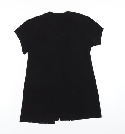Womens UK Size 12 Anne Smith Black Basic T-Shirt