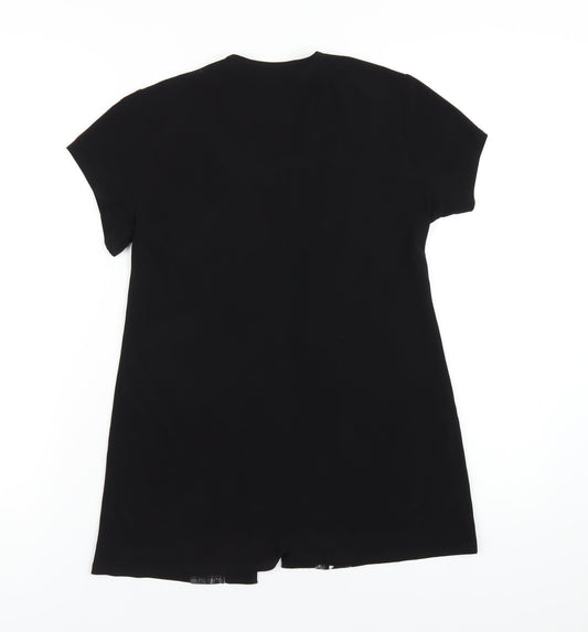 Womens UK Size 12 Anne Smith Black Basic T-Shirt
