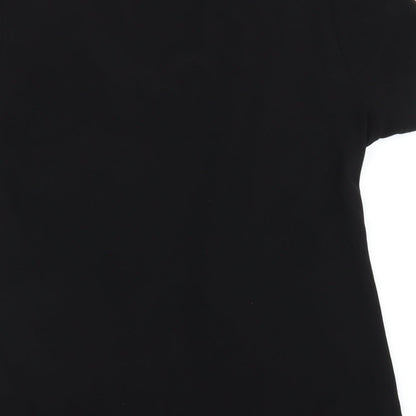Womens UK Size 12 Anne Smith Black Basic T-Shirt