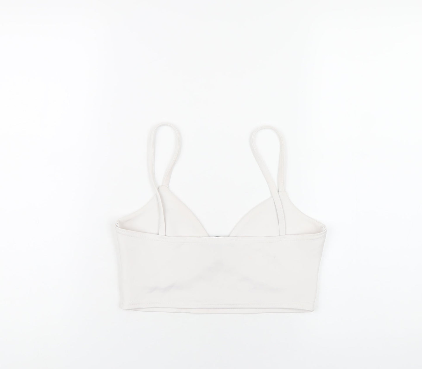 Womens UK Size 10 Missguided White Cropped T-Shirt