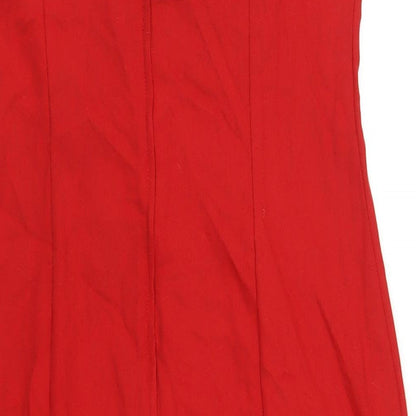 Classic Womens Red Polyester Pencil Dress Size 16 Sweetheart Zip