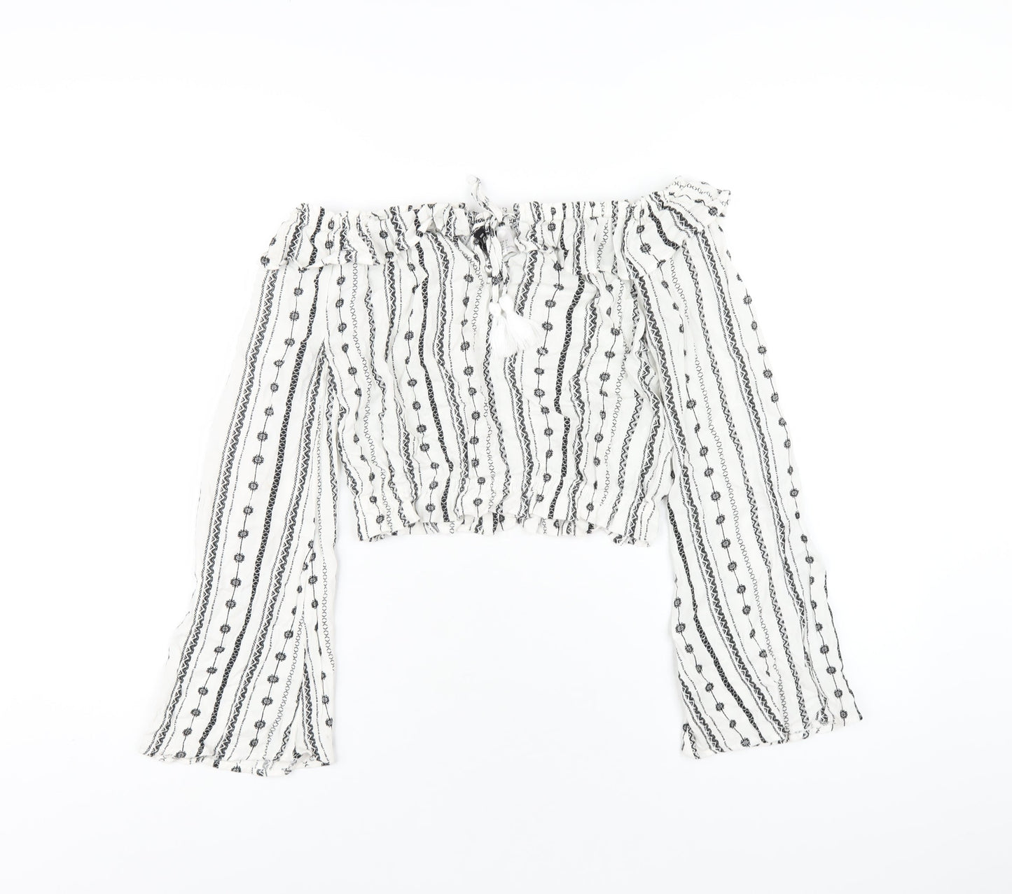 Womens UK Size 4 H&M White Basic T-Shirt