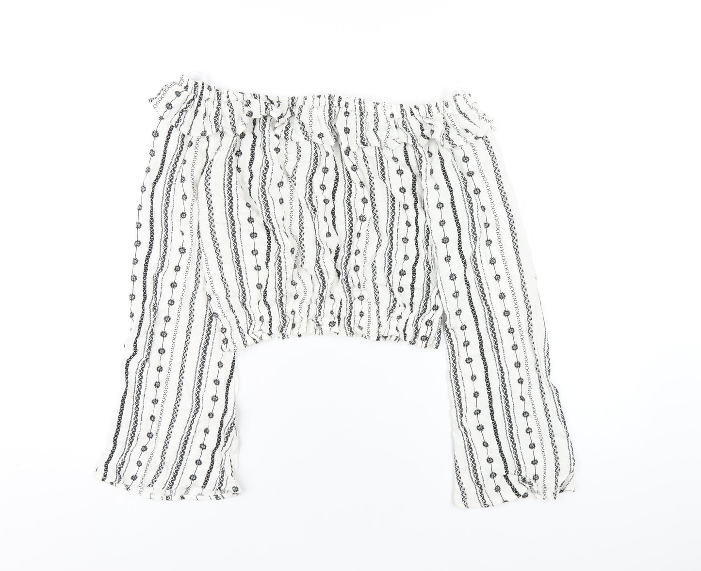 Womens UK Size 4 H&M White Basic T-Shirt