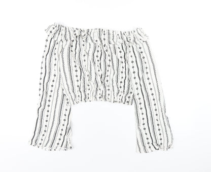 Womens UK Size 4 H&M White Basic T-Shirt