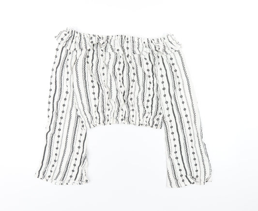 Womens UK Size 4 H&M White Basic T-Shirt