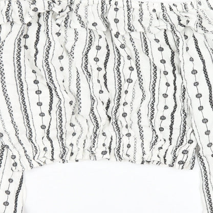 Womens UK Size 4 H&M White Basic T-Shirt