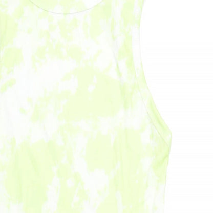 PRETTYLITTLETHING Womens Green Tie Dye Polyester Bodycon Size 12 Round Neck Pullover