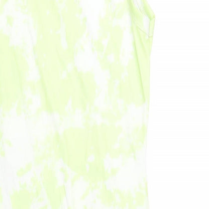PRETTYLITTLETHING Womens Green Tie Dye Polyester Bodycon Size 12 Round Neck Pullover