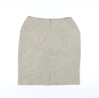 Jones New York Womens Beige Wool Straight & Pencil Skirt Size 10 Zip