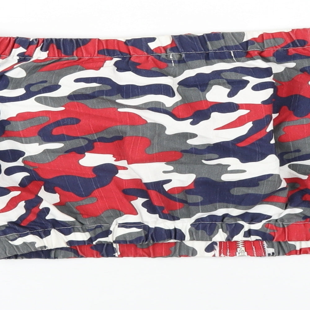 36 Point 5 Womens Multicoloured Camouflage Cotton Basic T-Shirt Size M Off the Shoulder