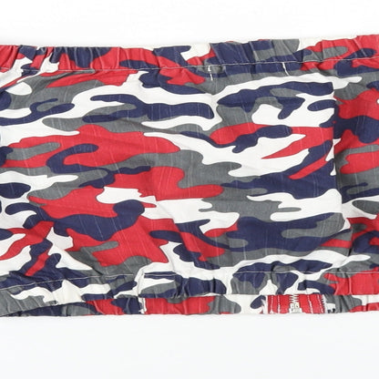 36 Point 5 Womens Multicoloured Camouflage Cotton Basic T-Shirt Size M Off the Shoulder