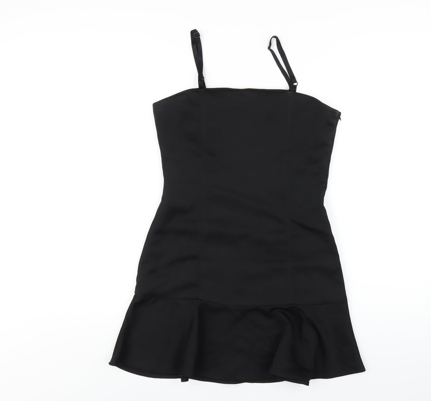 Style Mafia Womens Black Polyester Mini Size M Square Neck Zip