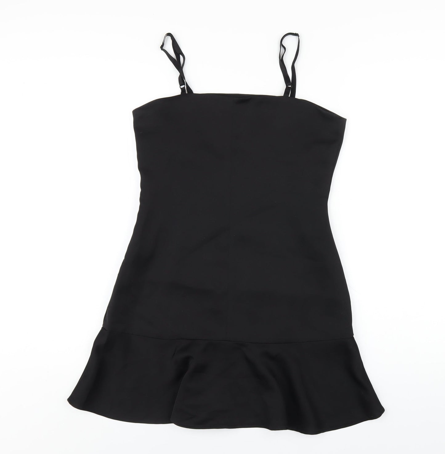 Style Mafia Womens Black Polyester Mini Size M Square Neck Zip