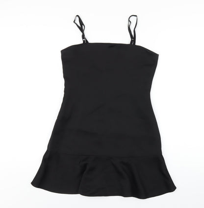 Style Mafia Womens Black Polyester Mini Size M Square Neck Zip