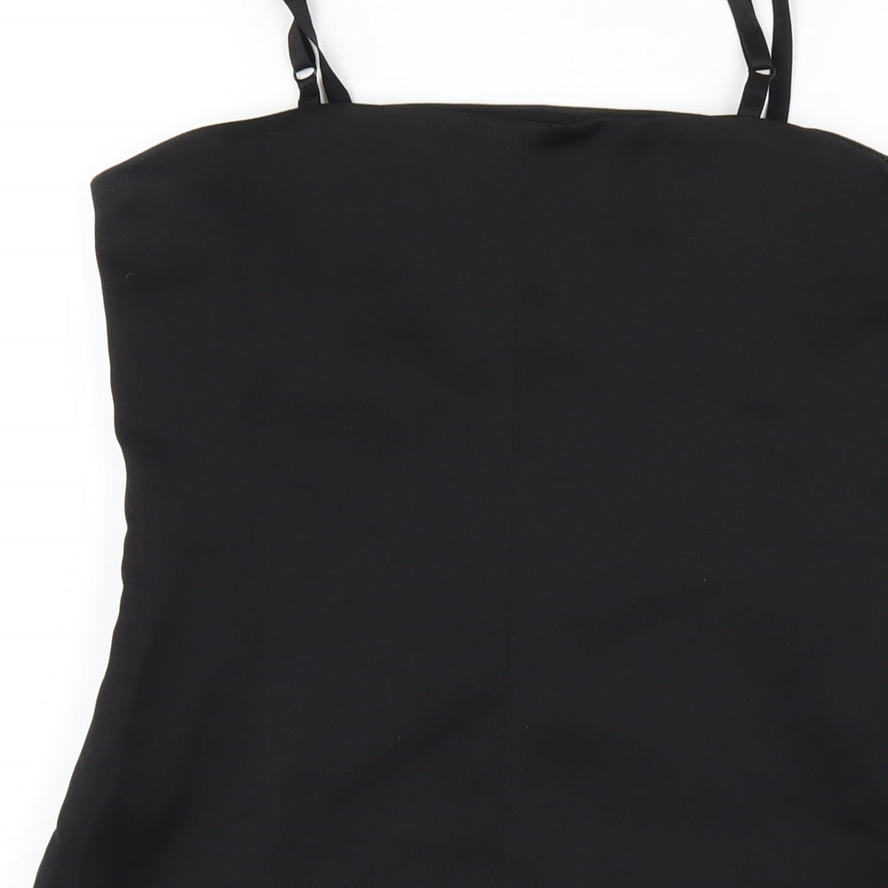 Style Mafia Womens Black Polyester Mini Size M Square Neck Zip