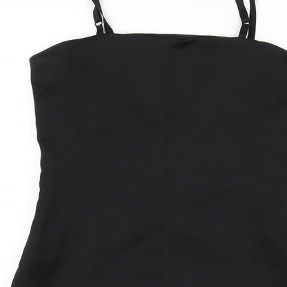 Style Mafia Womens Black Polyester Mini Size M Square Neck Zip