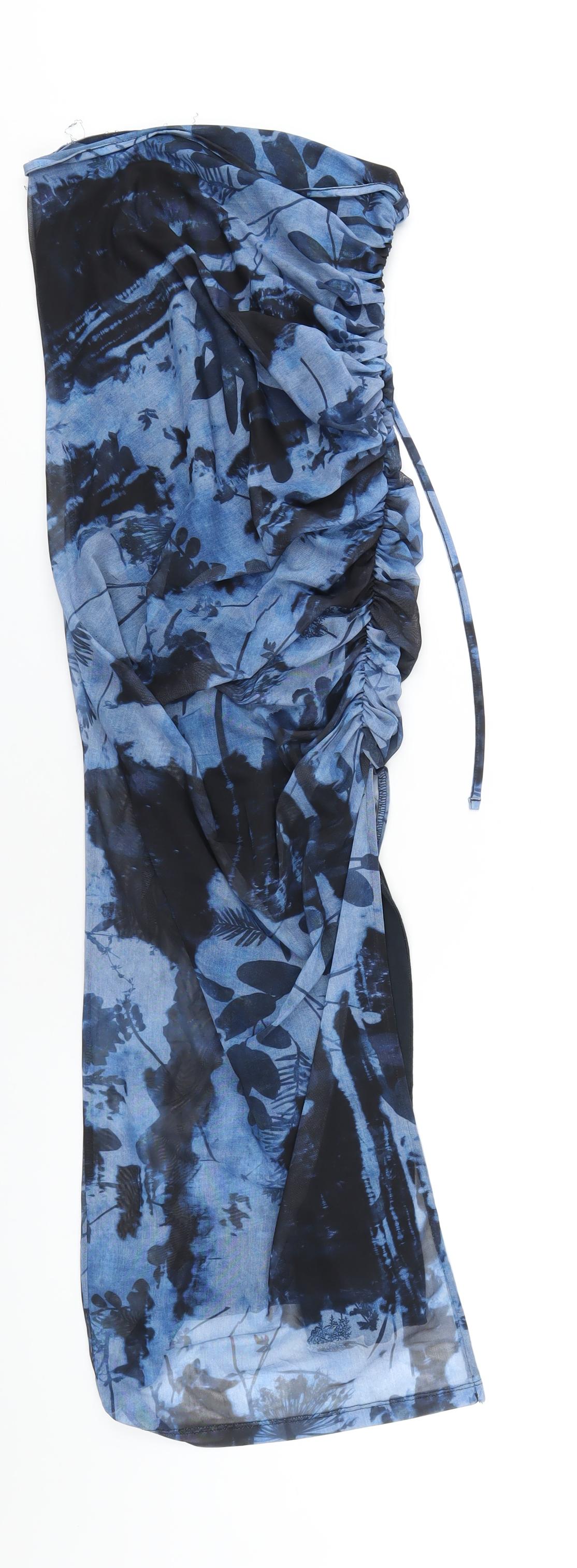 NEXT Womens Blue Geometric Polyester A-Line Skirt Size 6
