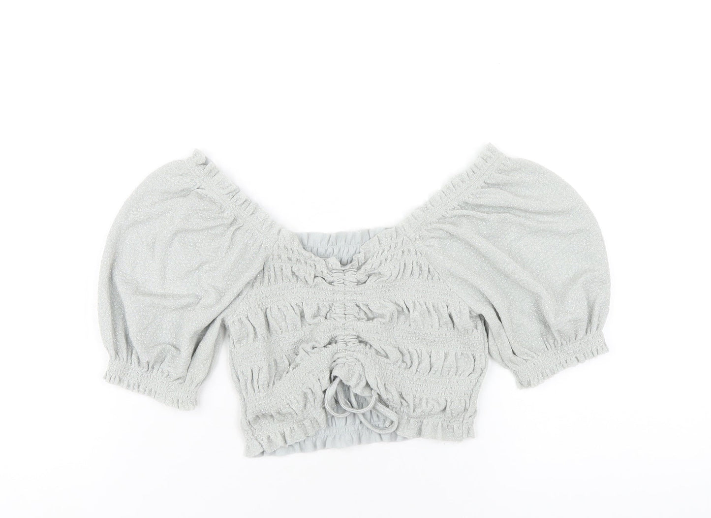Womens UK Size XS Urban Outfitters Grey Cropped T-Shirt