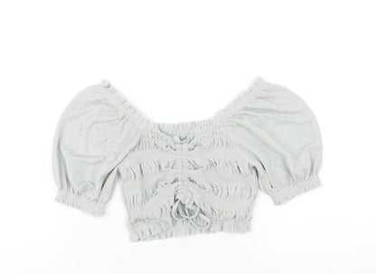 Womens UK Size XS Urban Outfitters Grey Cropped T-Shirt