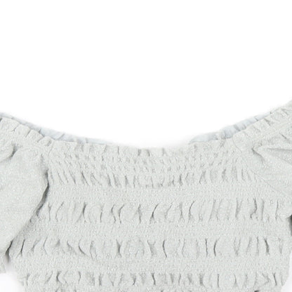 Womens UK Size XS Urban Outfitters Grey Cropped T-Shirt