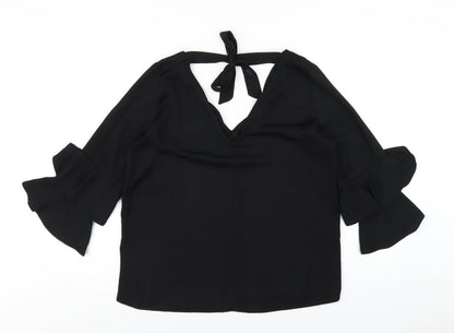 Womens UK Size 12 River Island Black Basic T-Shirt