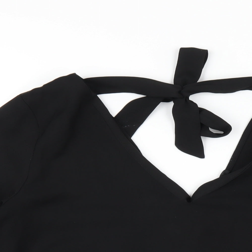 Womens UK Size 12 River Island Black Basic T-Shirt