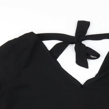 Womens UK Size 12 River Island Black Basic T-Shirt