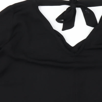 Womens UK Size 12 River Island Black Basic T-Shirt