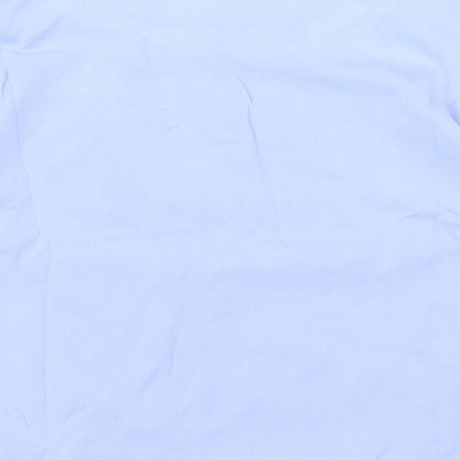Emreco Womens Blue Geometric Cotton Basic T-Shirt Size 12 Round Neck