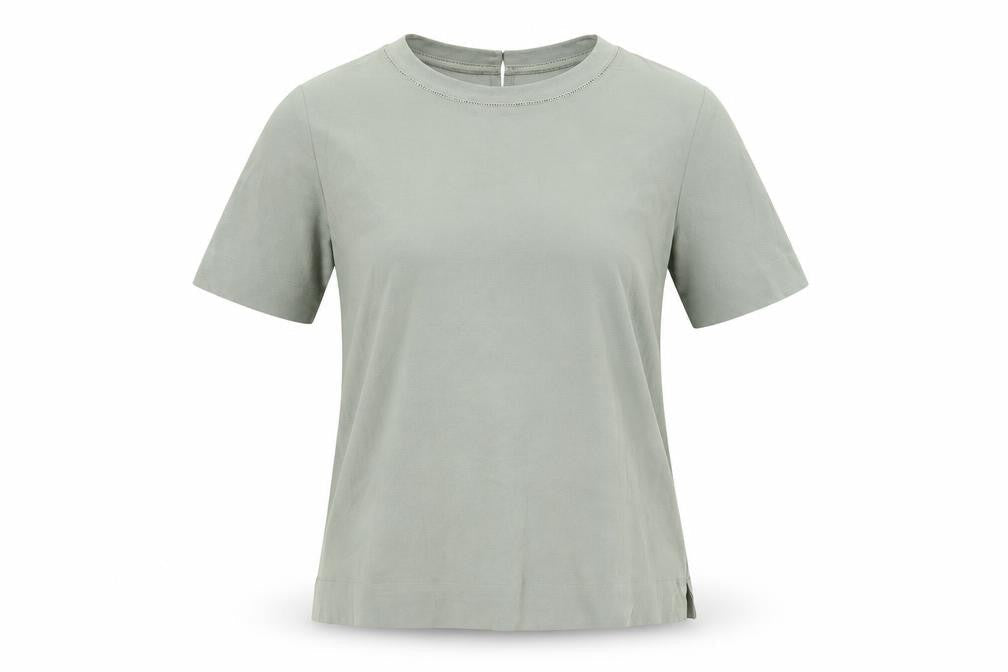 Marks and Spencer Womens Green Polyester Basic T-Shirt Size 10 Round Neck
