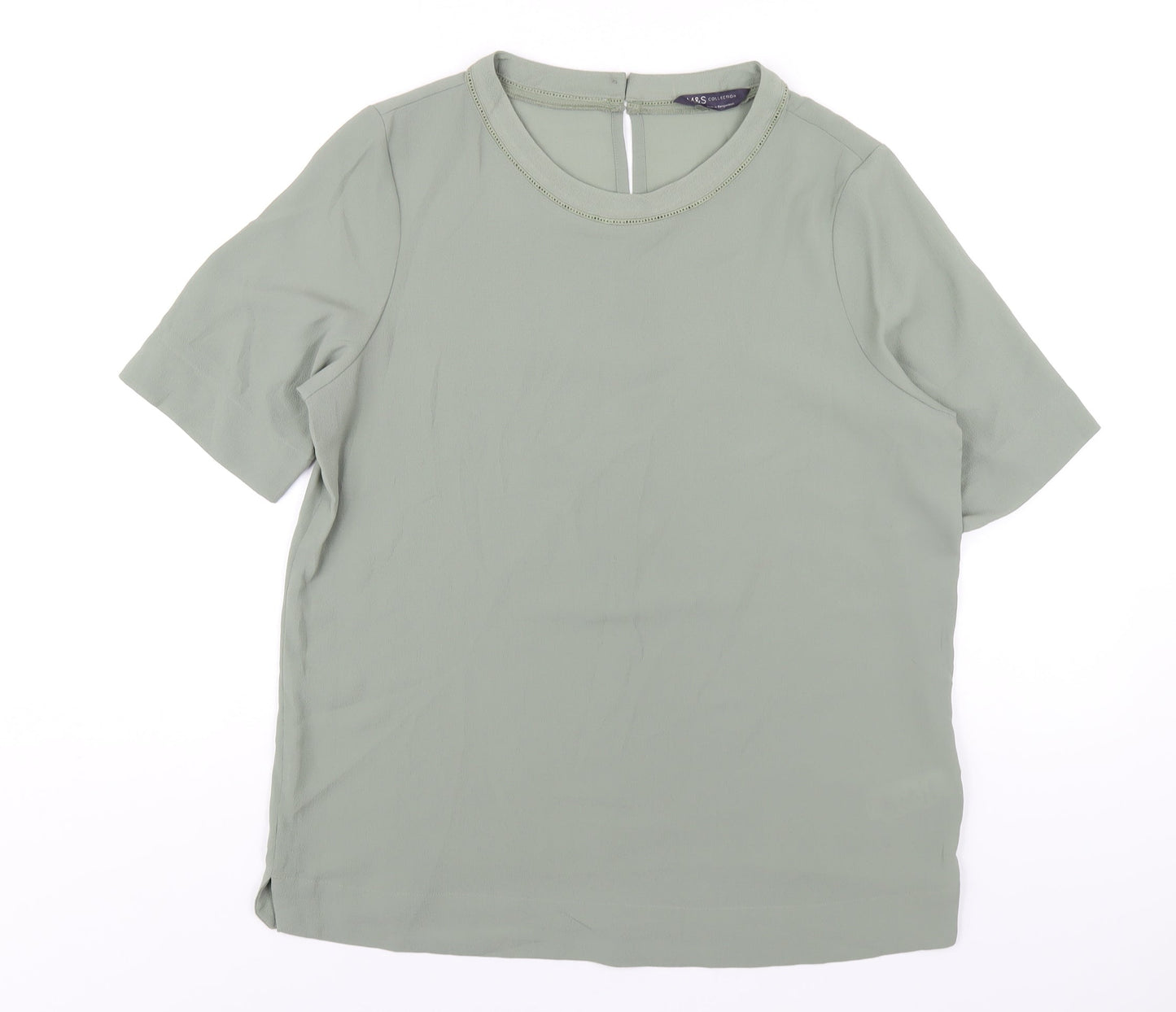 Womens UK Size 12 Marks and Spencer Green Basic T-Shirt