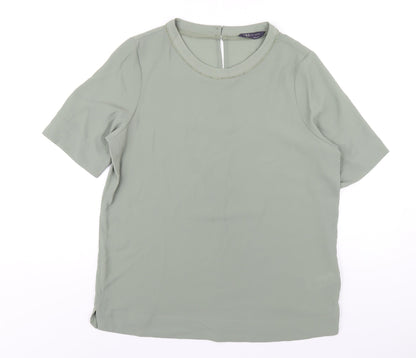 Womens UK Size 12 Marks and Spencer Green Basic T-Shirt